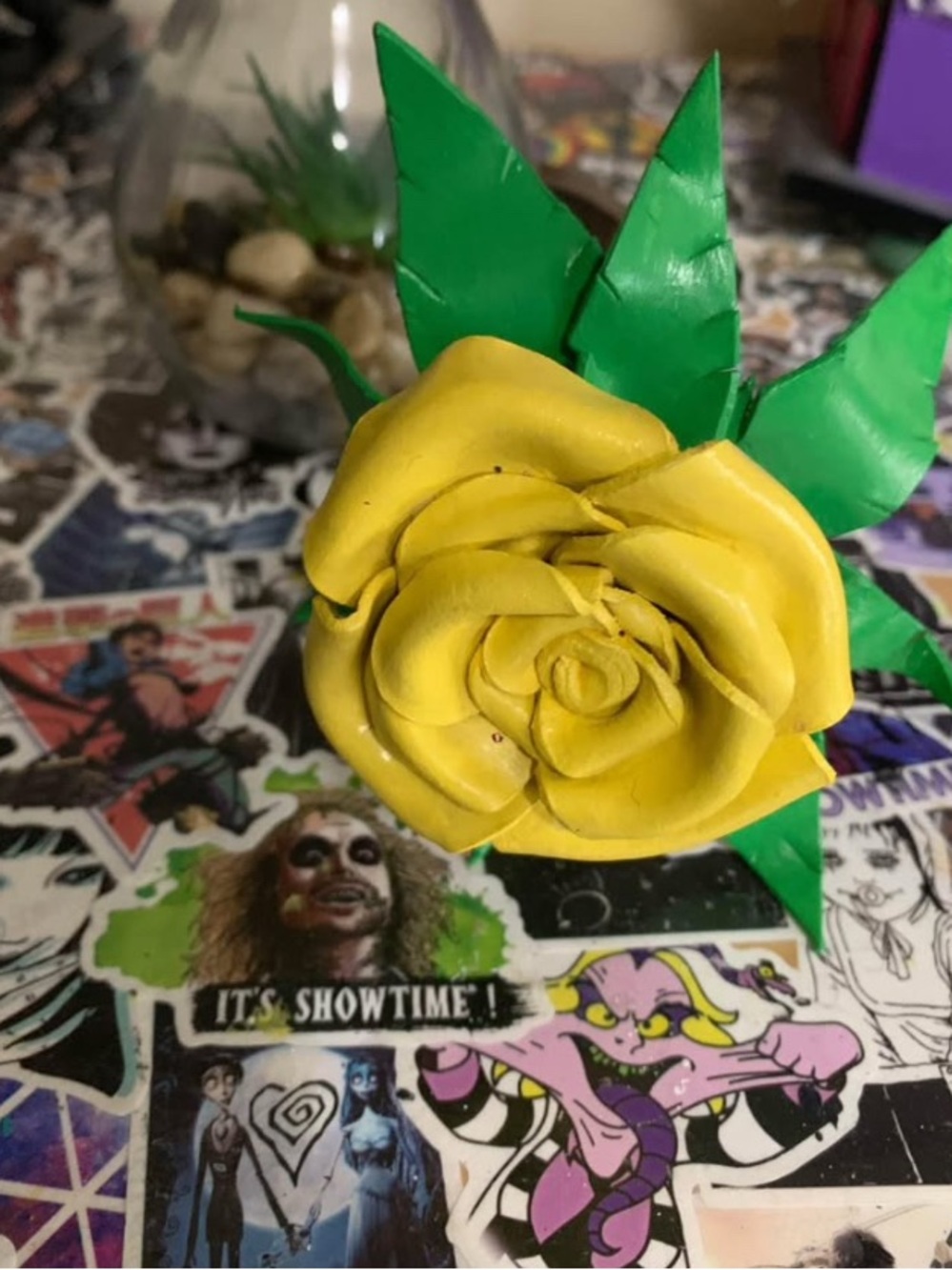Handcrafted leather rose